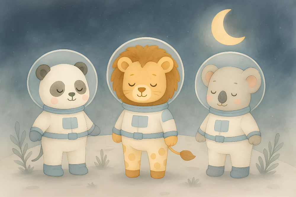 Papel de parede crianç | Animais astronautas em exploração espacial