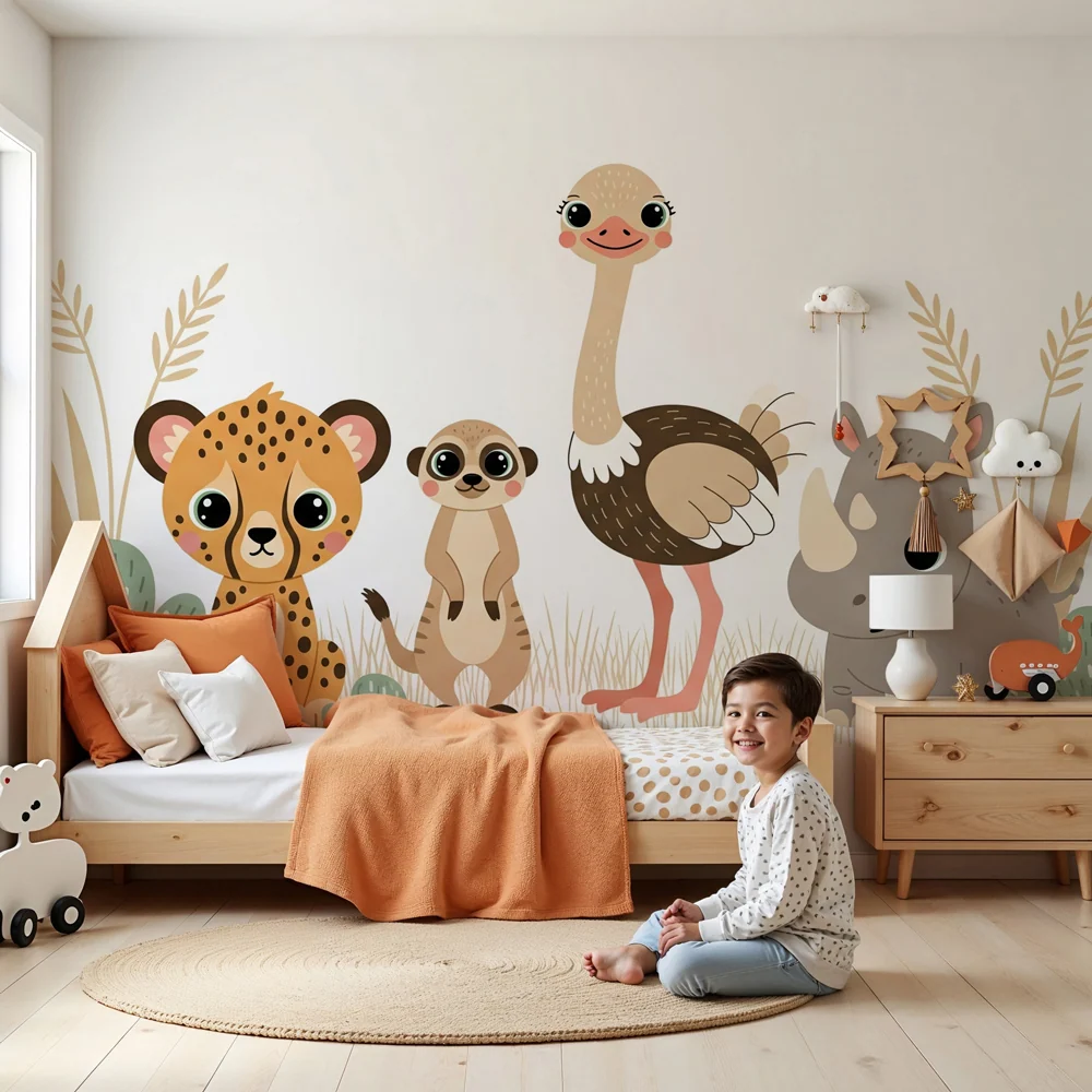 Papel de parede crianç | Animalele din savană distractive
