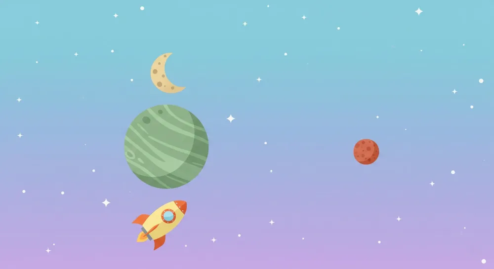Papel de parede crianç | Aventură spațială și planete colorate