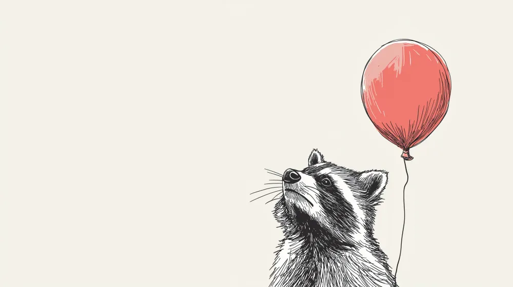 Papel de parede crianç | Curioso raton cu un balon rosu