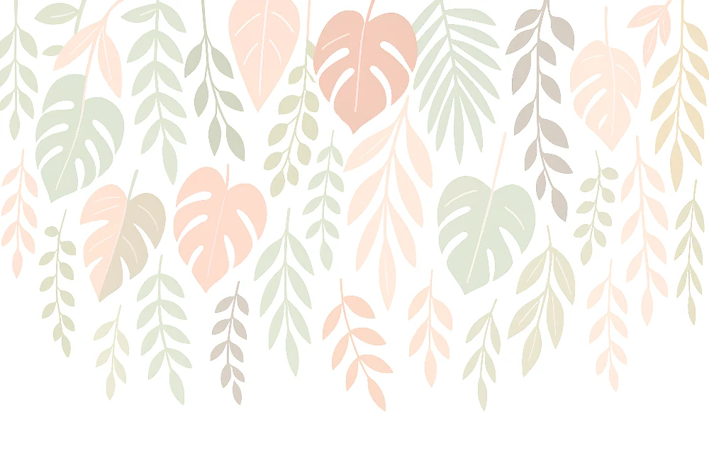 Papel de parede crianç | Folhagem pastel e ambiente suave