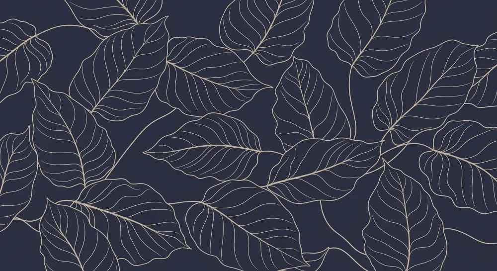 Papel de parede crianç | Folhas elegantes em fundo marinho