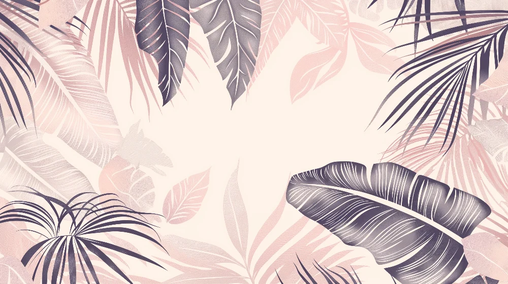 Papel de parede crianç | Folhas tropicais bicolores delicadas
