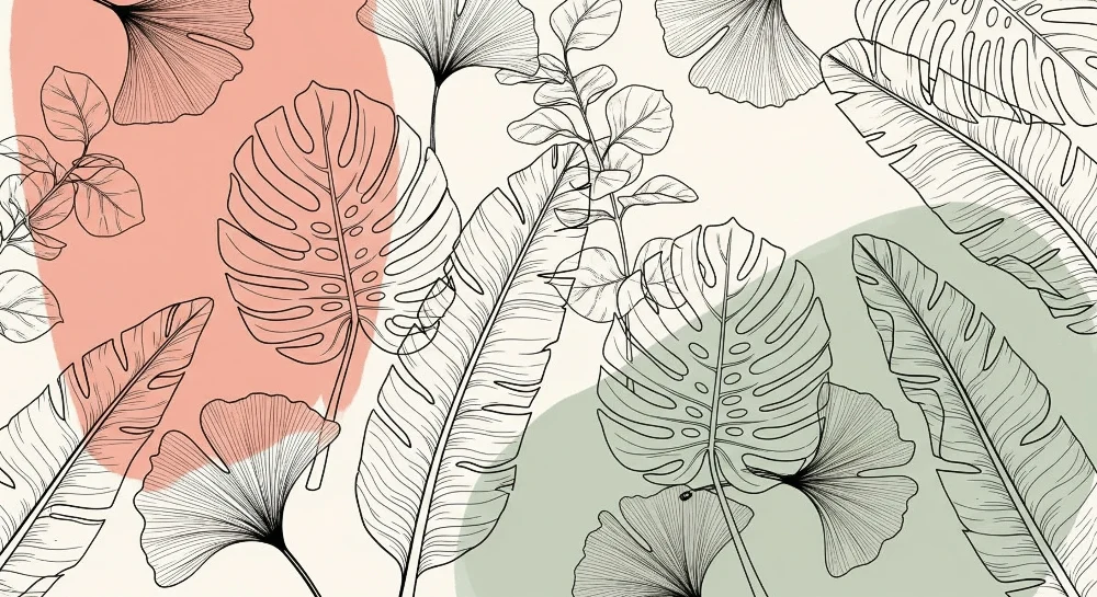 Papel de parede crianç | Foliage delicado e linhas limpas