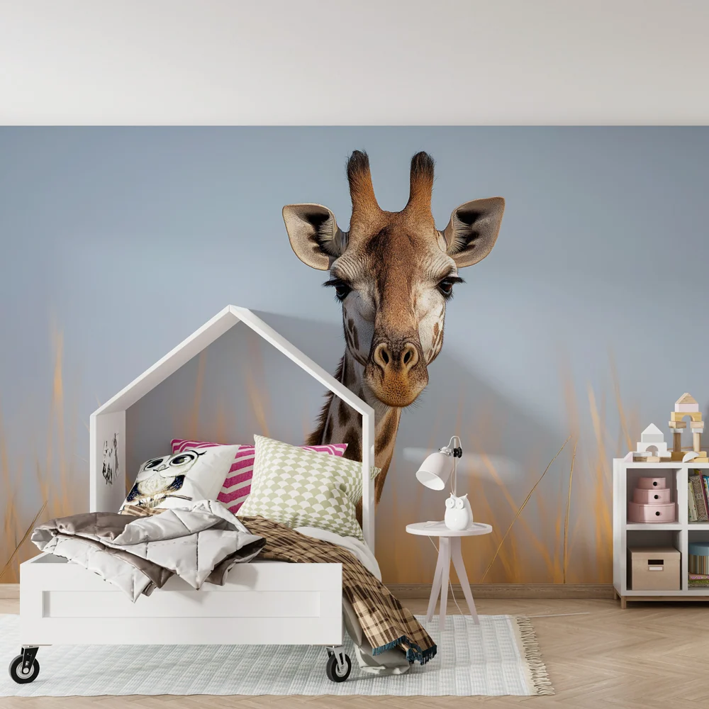 Papel de parede crianç | Girafa majestuoasă în mijlocul câmpurilor