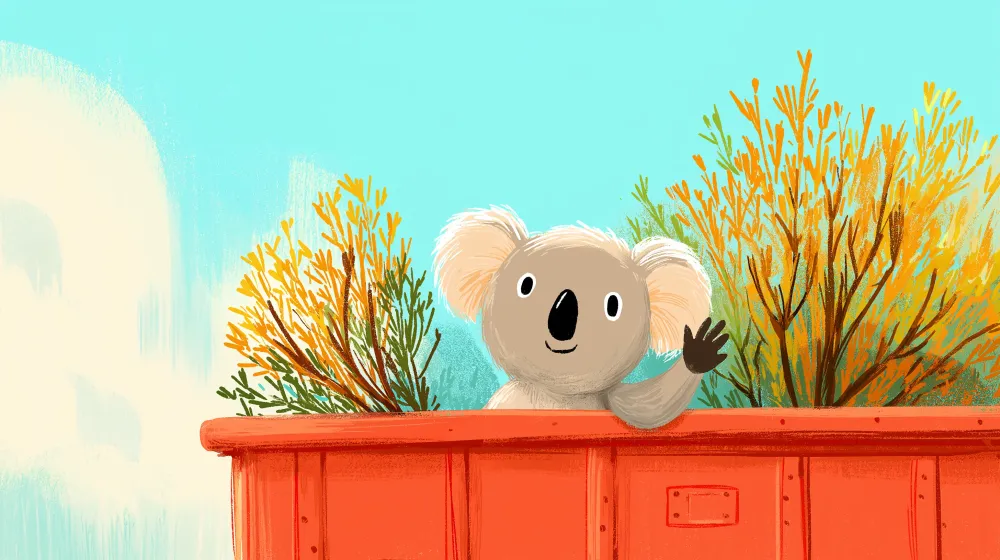 Papel de parede crianç | Koala amigável e floresta colorida