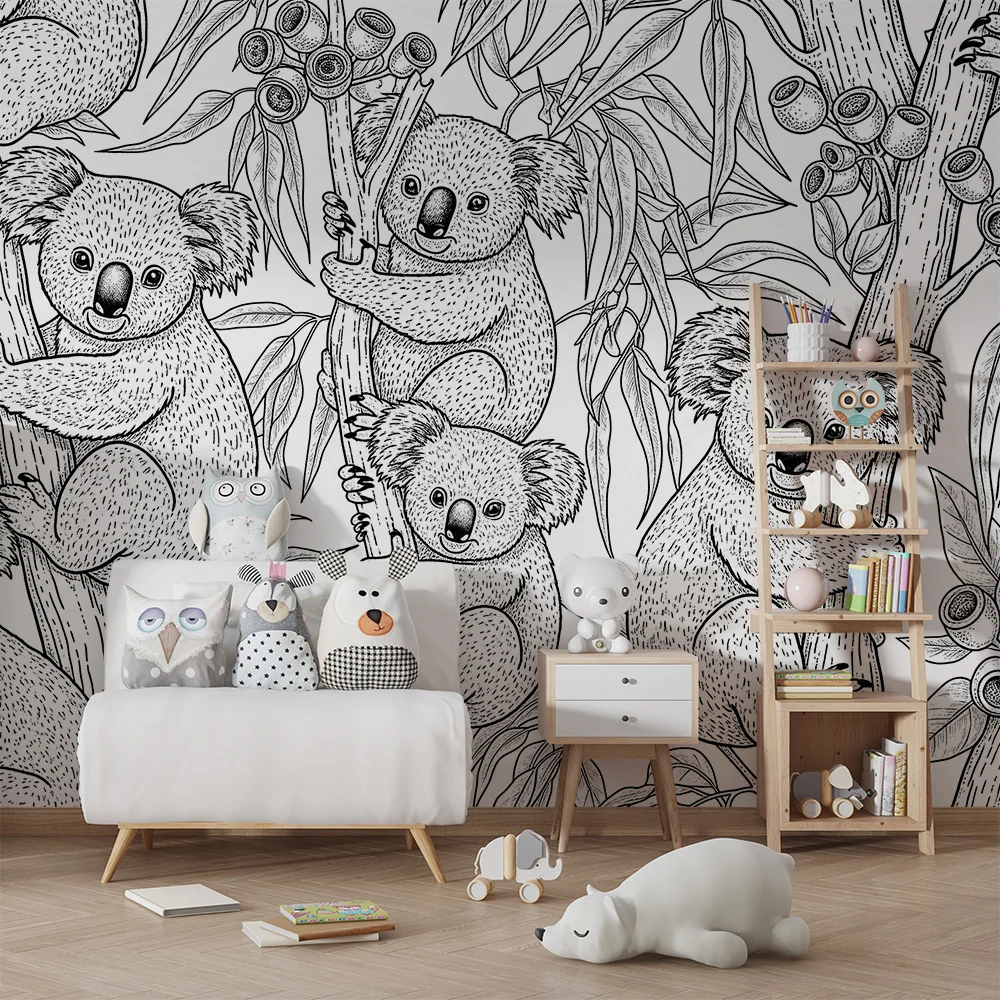 Papel de parede crianç | Koala jucausi intr-o padure de eucalipt
