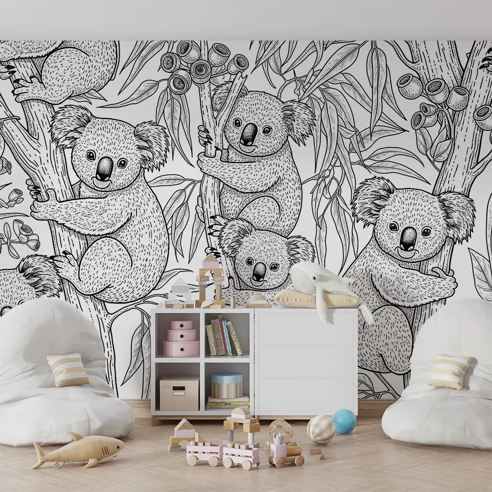 Papel de parede crianç | Koala jucausi intr-o padure de eucalipt