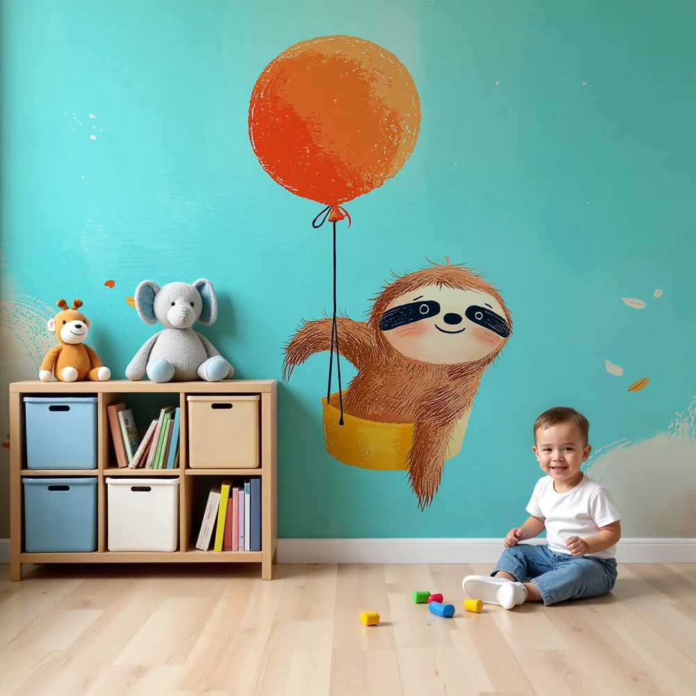 Papel de parede crianç | Lazy floating balloon