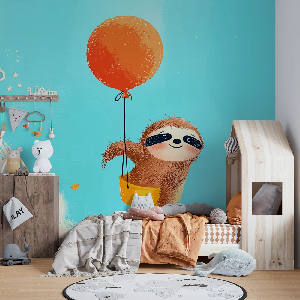 Papel de parede crianç | Lazy floating balloon