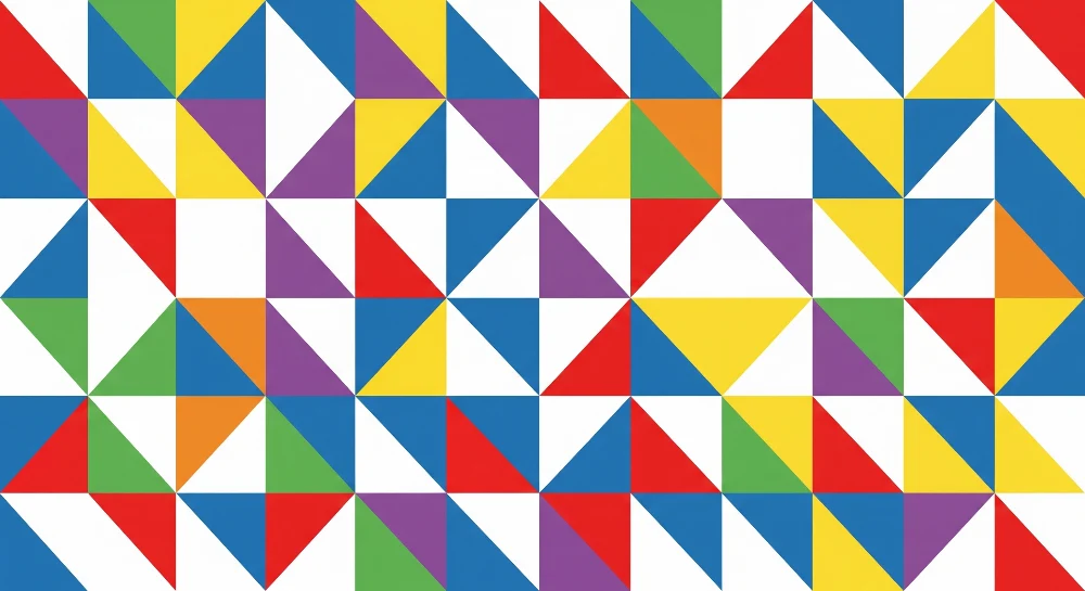 Papel de parede crianç | Motive geometrice colorate cu triunghiuri vii