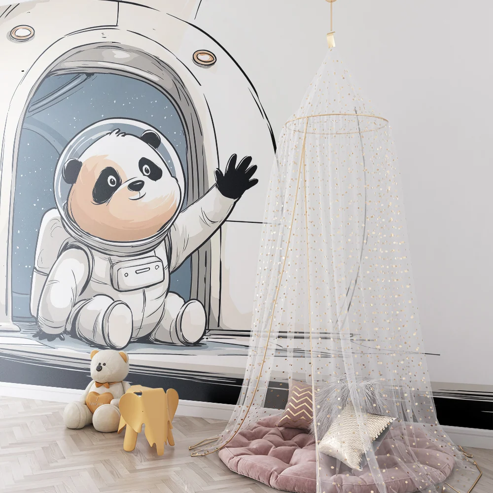 Papel de parede crianç | Panda astronaut în spațiu