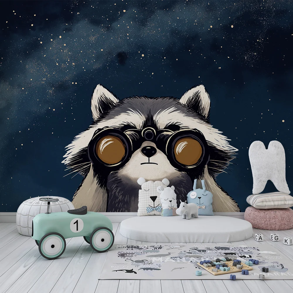 Papel de parede crianç | Ratão lavador explorador sob as estrelas