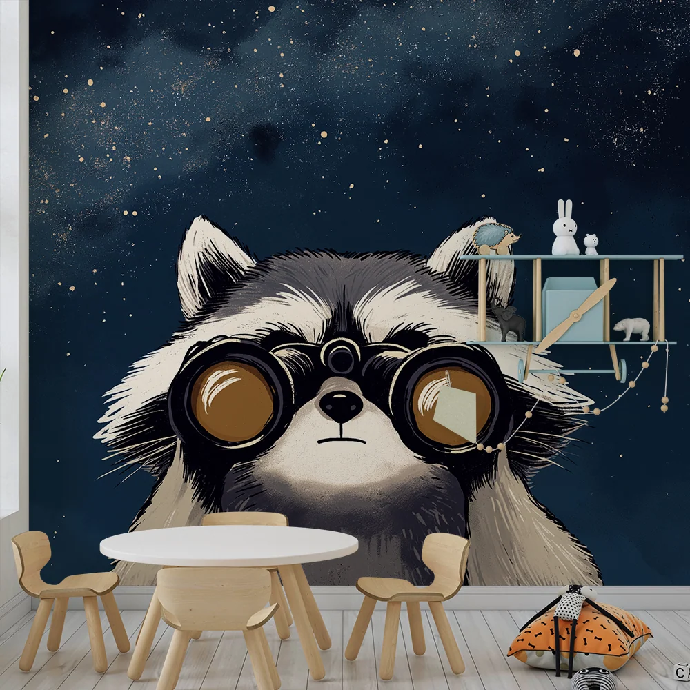 Papel de parede crianç | Ratão lavador explorador sob as estrelas