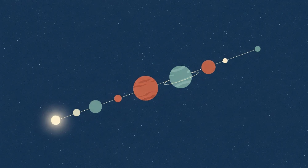 Papel de parede crianç | Sistem solar colorat cu planete stilizate