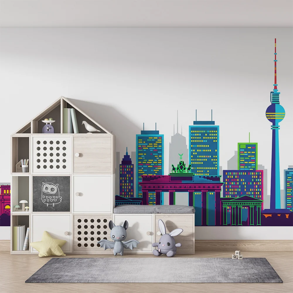Papel de parede crianç | Skyline-ul orașului cu monumente emblematice