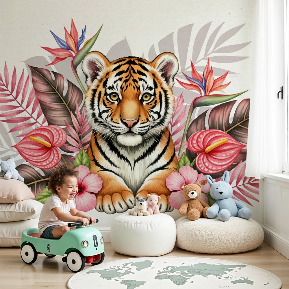 Papel de parede crianç | Tigrule majestic în inima junglei