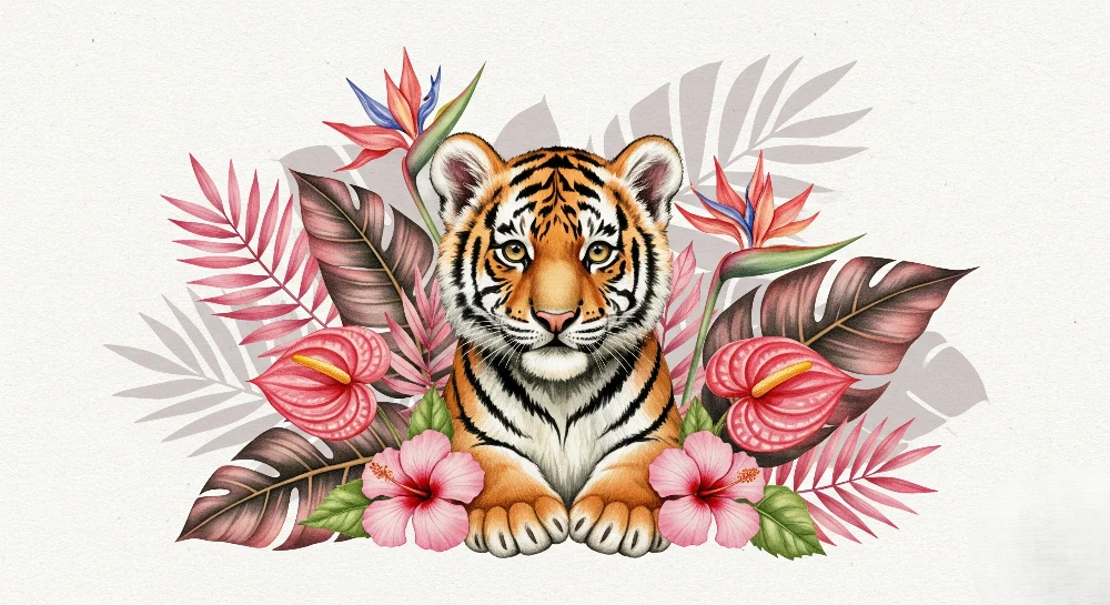 Papel de parede crianç | Tigrule majestic în inima junglei