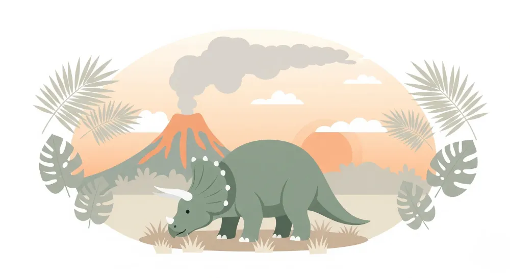 Papel de parede crianç | Triceratops e vulcão