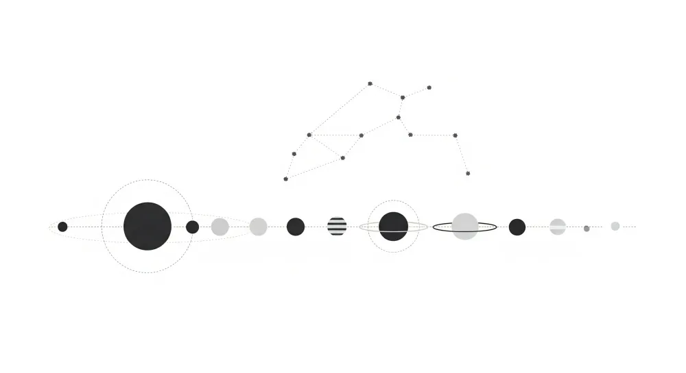 Papel de parede crianç | Univers cosmic minimalist cu planete și constelații