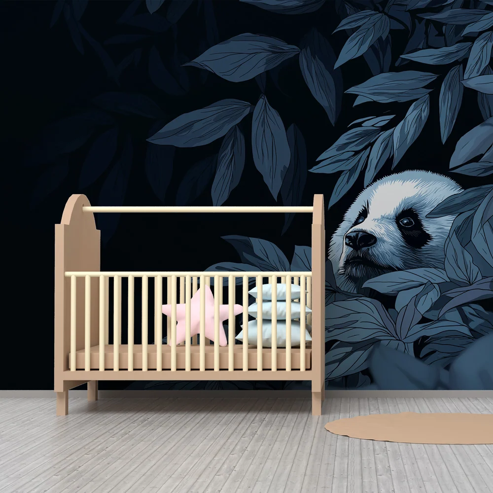 Papel de parede crianç | Urs panda curios în pădure