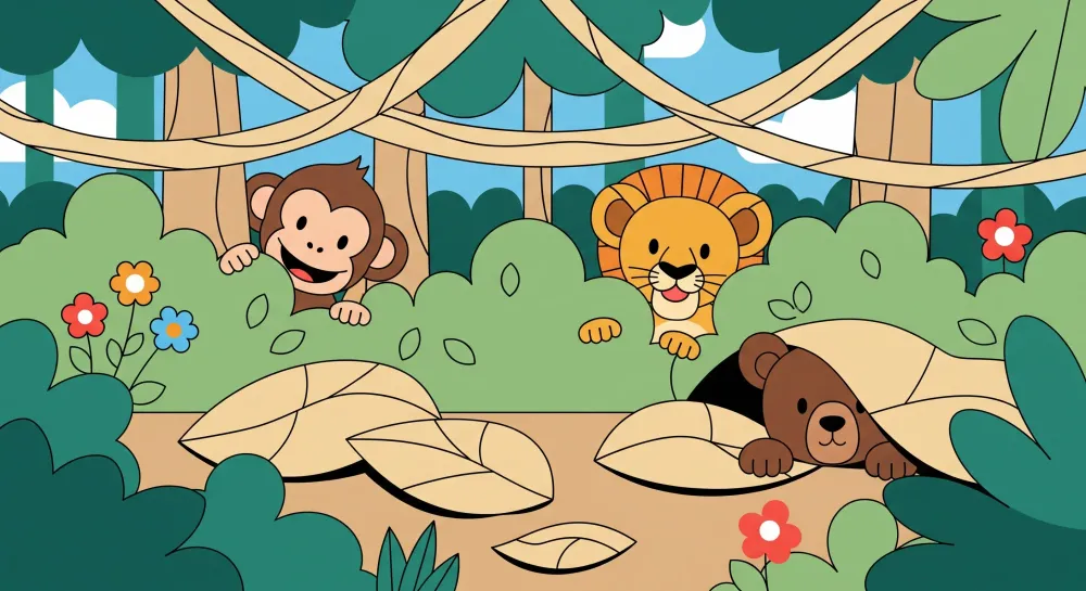 Papel de parede quarto bebê | Animalele jucause din junglă