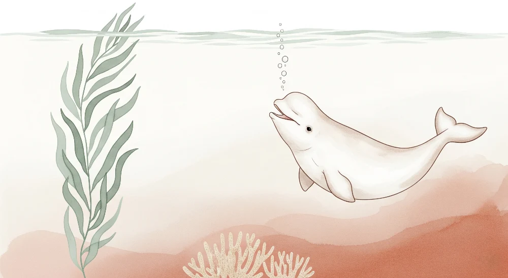 Papel de parede quarto bebê | Relaxare subacvatică cu un beluga