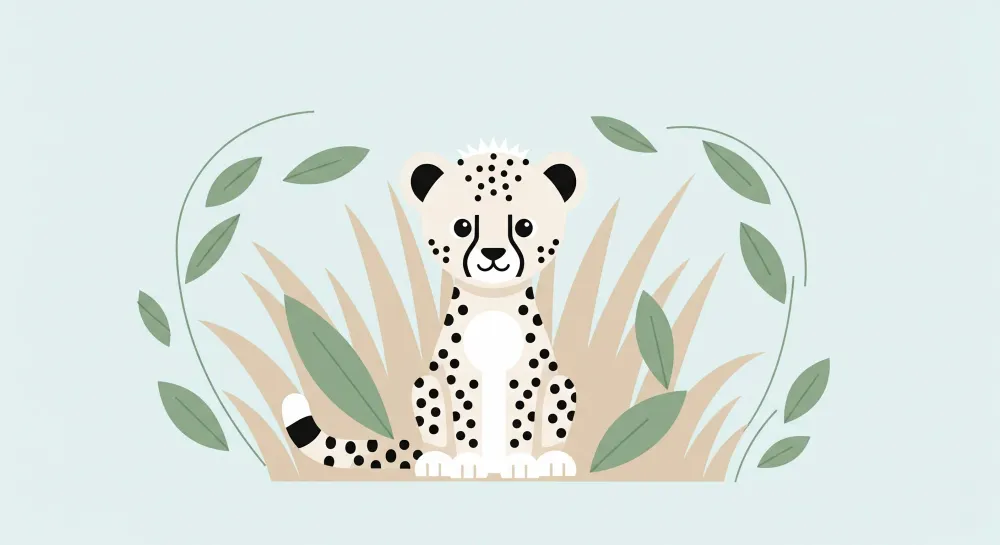 Papel de perete cameră bebeluși | Leopard drăguț și junglă tropicală