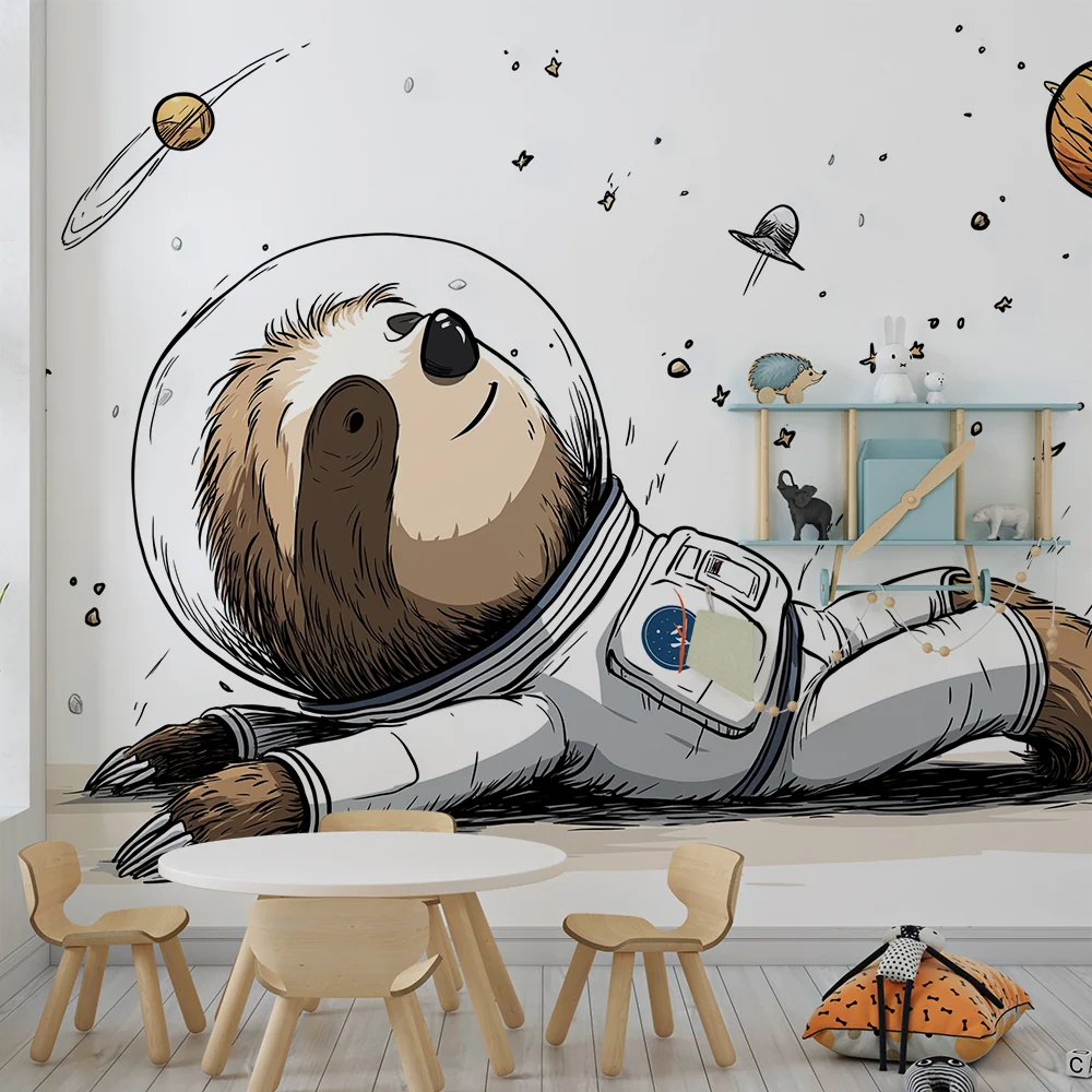 Papier de perete camera copil | Leneș astronaut plutind în spațiu