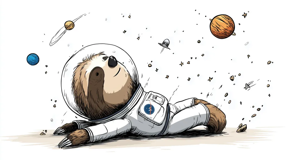 Papier de perete camera copil | Leneș astronaut plutind în spațiu