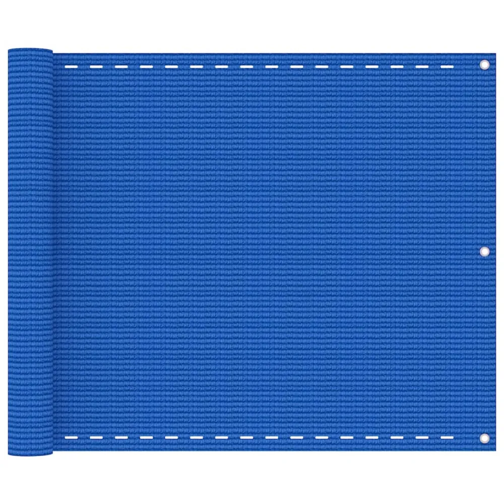 Paravan de balcon, albastru, 75x500 cm, HDPE