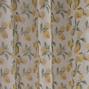 Perdea 632 CVK2858/03, din natural, albă, cu imprimeu multicolor Lemonade