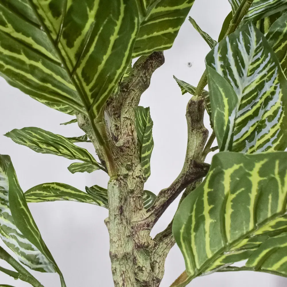Planta artificiala, Aphelandra Squarrosa (Planta Zebra) fara ghiveci, Naimeed D5609, 140x67 cm, Verde
