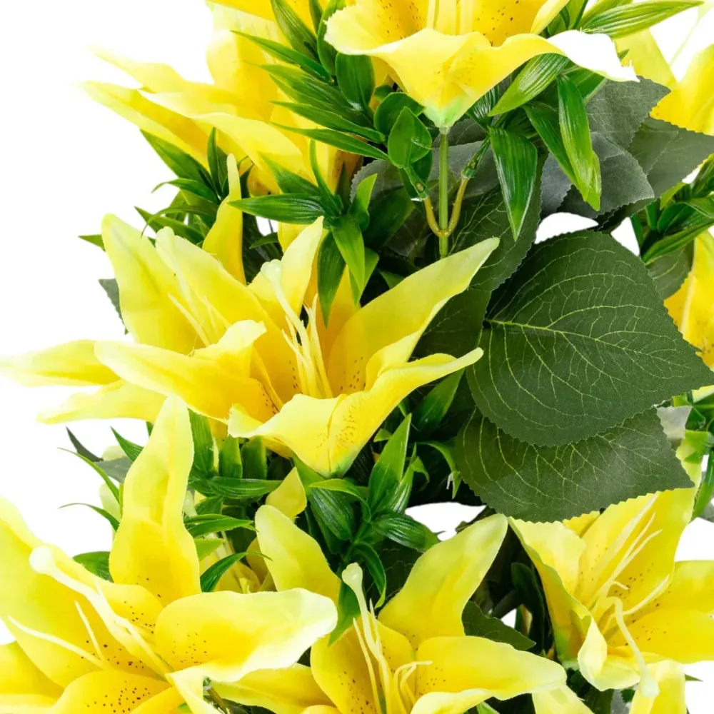 Planta decorativa artificiala, fara ghiveci, tip Crin, Naimeed D6957, 102 cm, Galben