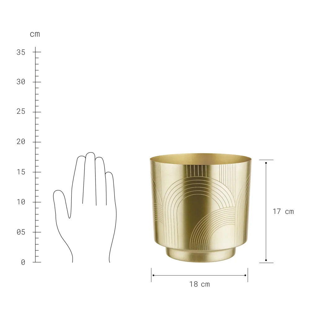 PLANTA ghiveci gravat Ø18cm auriu