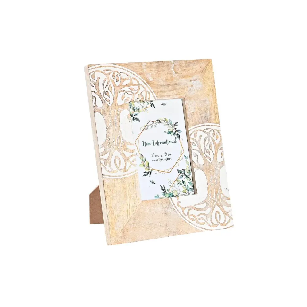 Ramă Foto DKD Home Decor Alb Maro Lemn Geam Lemn de mango Copac Indian 20 x 2 x 25,5 cm