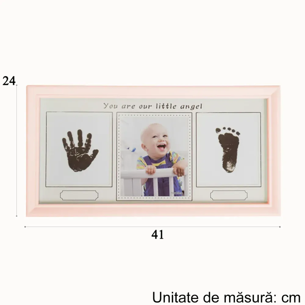 Rama foto cu amprenta, personalizabila, Naimeed D4571P, Roz