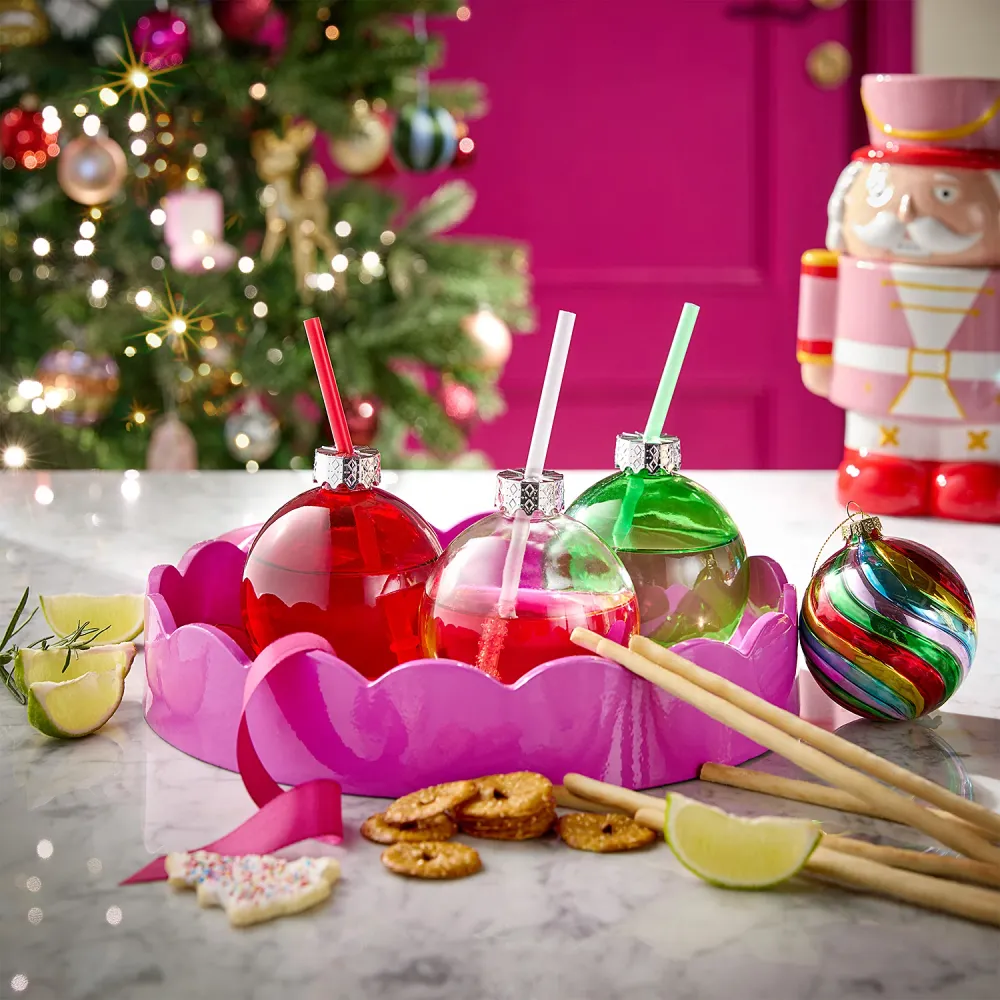 SANTA'S BUBBLE glob sticla cu pai, transparent