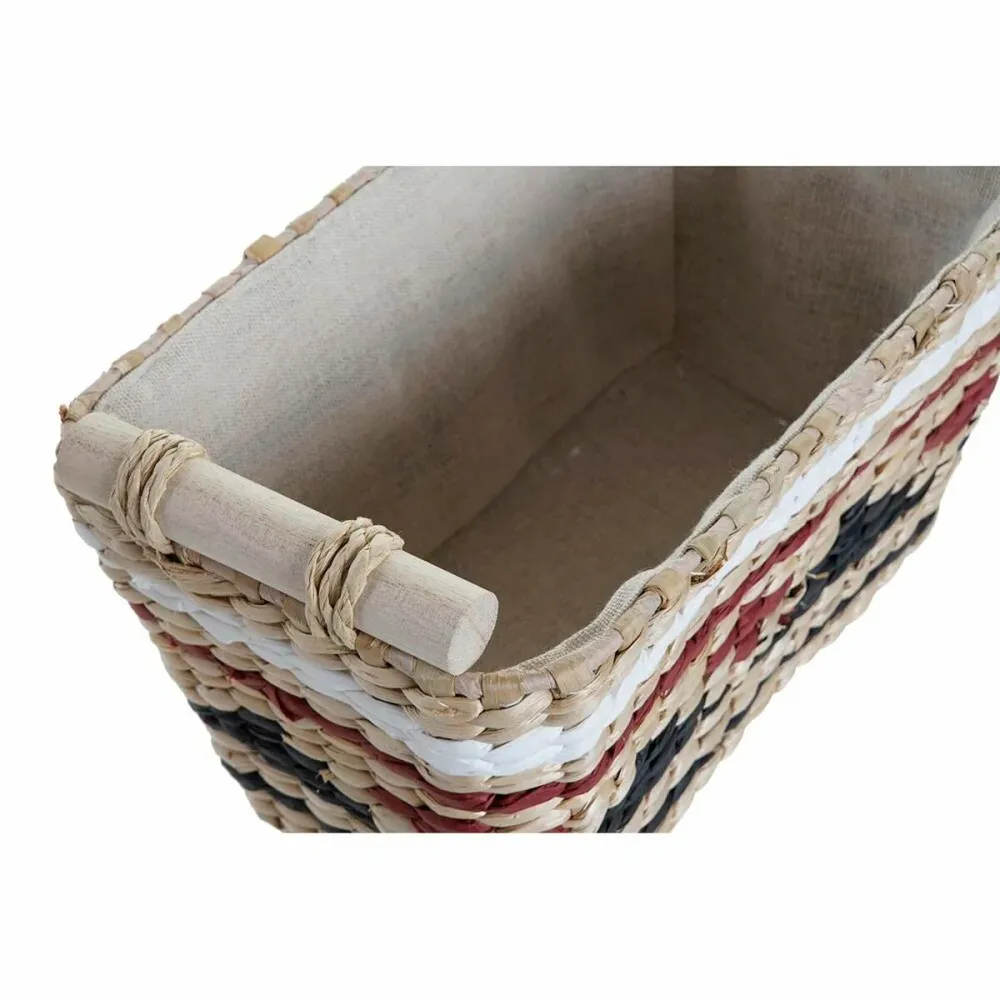 Set de Coșuri DKD Home Decor Poliester Colonial Fibră (39 x 27 x 24 cm)