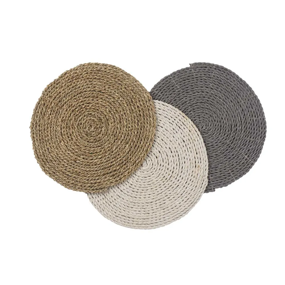 Set 3 decoratiuni multicolore din iarba de mare