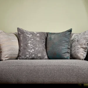 Set 4 fețe pernă – Husă pernă decorativă 40×40, tafta texturată, gri patinat, bej cu gri perlat, turquoise cu gri antracit...