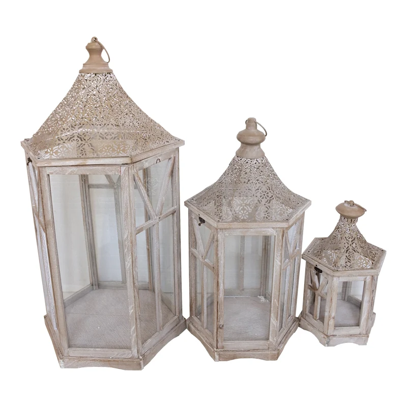 Set de felinare 3 buc Tally Maro 39x34x76 cm