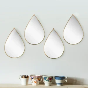 Set 4 Oglinzi Decorative, Naimeed D4605G, Auriu, 19x1x28 cm
