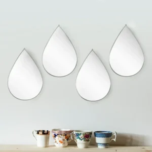Set 4 Oglinzi Decorative, Naimeed D4605S, Argintiu, 19x1x28 cm
