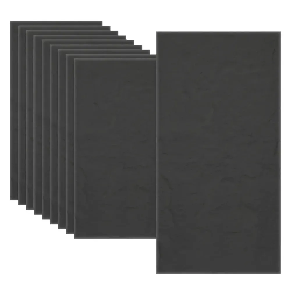 Set 10 x Panou Decorativ 3D, Naimeed D5746, ultrausor, design elegant, PU, 120 x 60 x 3 cm, Negru