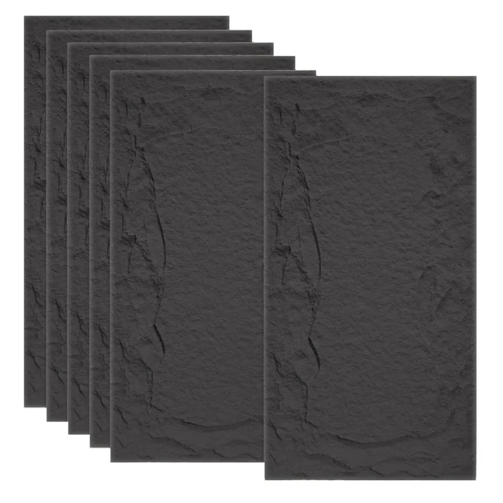Set 6 x Panou Decorativ 3D, Naimeed D5751, ultrausor, design elegant, PU, 120 x 60 x 5 cm, Negru