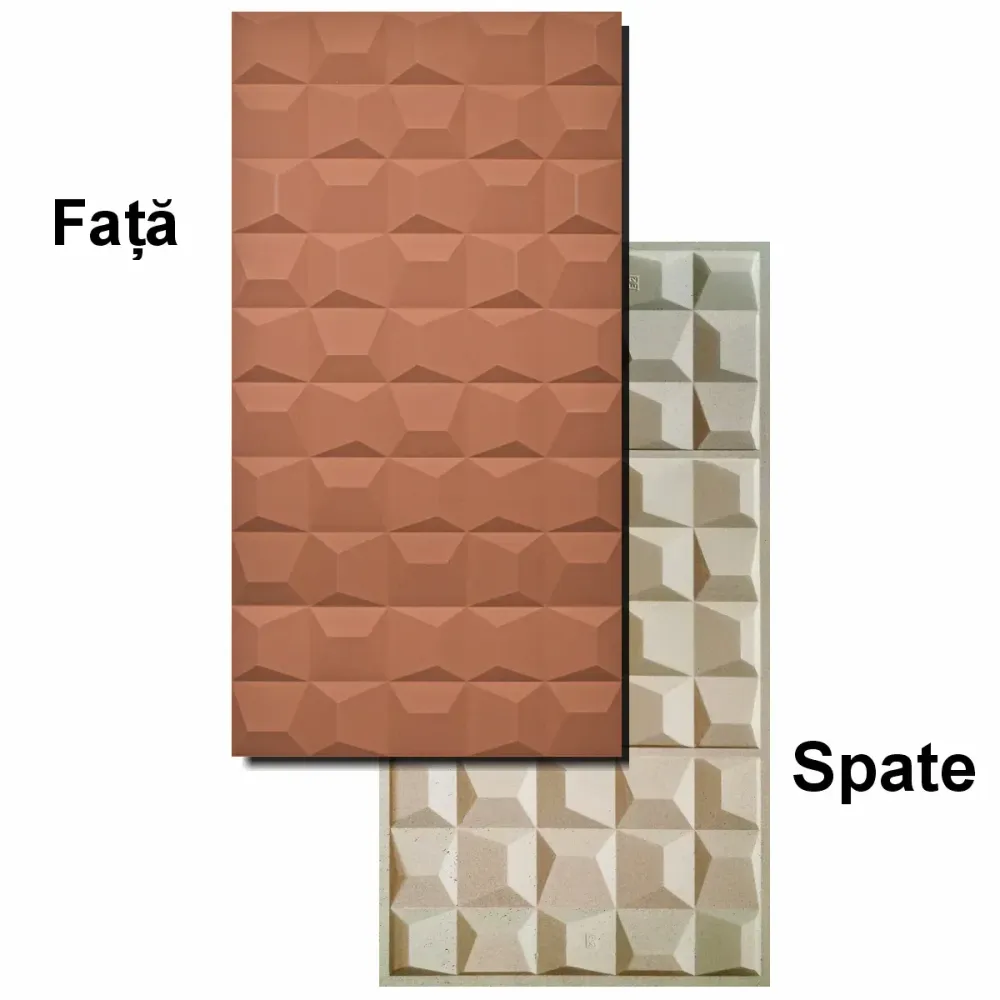 Set 12 x Panou Decorativ 3D, Naimeed D5773, ultrausor, design elegant, PU, 120 x 60 x 2.5 cm, Caramiziu inchis