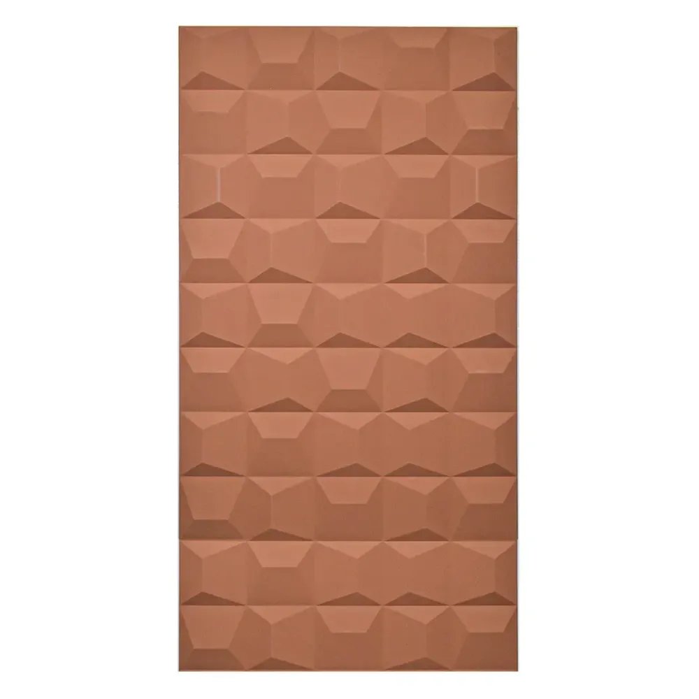 Set 12 x Panou Decorativ 3D, Naimeed D5773, ultrausor, design elegant, PU, 120 x 60 x 2.5 cm, Caramiziu inchis