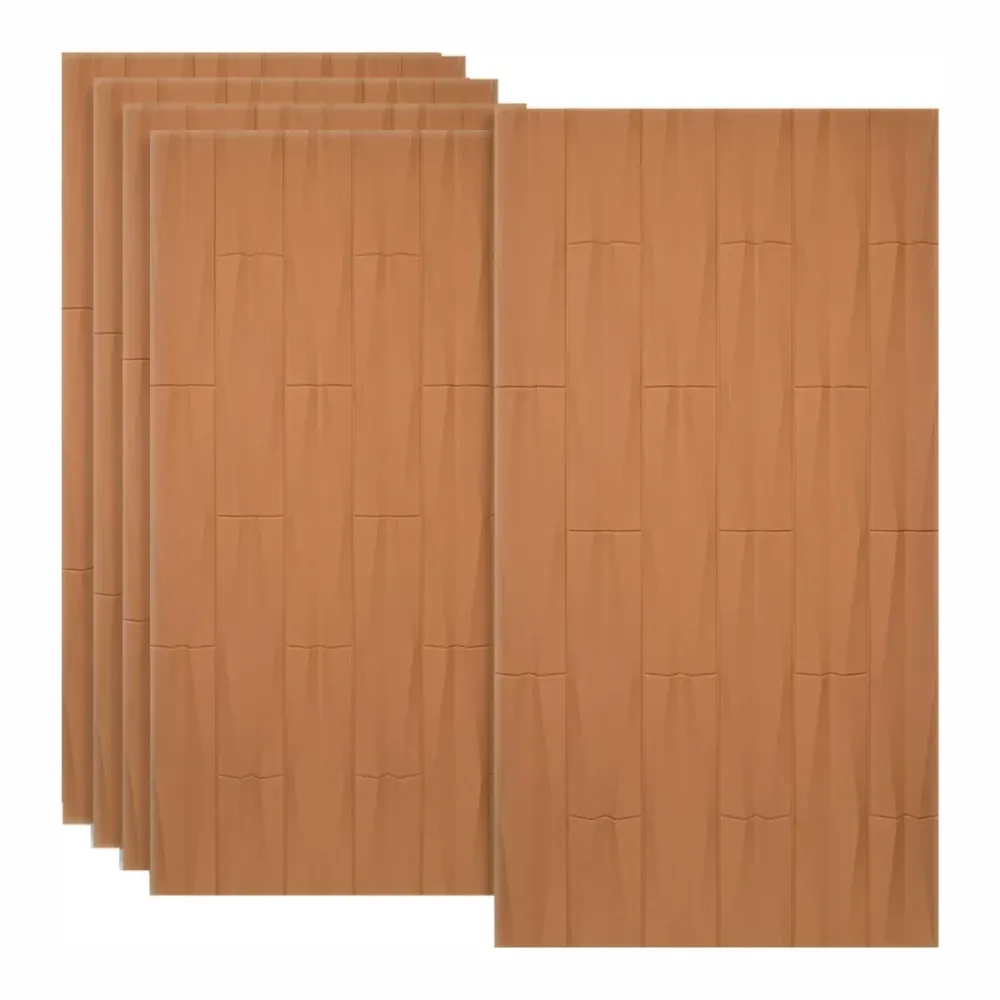 Set 5 x Panou Decorativ 3D, Naimeed D5775, ultrausor, design elegant, PU, 120 x 60 x 2.5 cm, Portocaliu