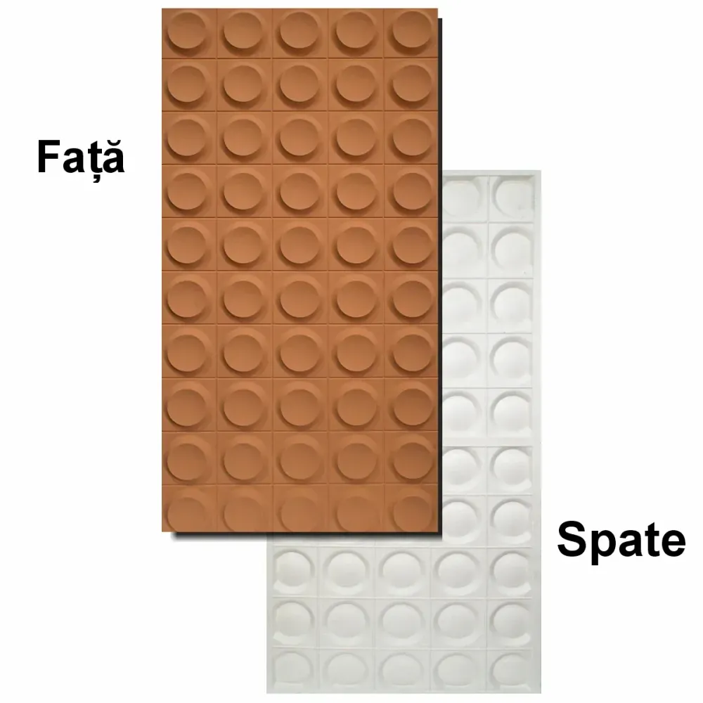 Set 5 x Panou Decorativ 3D, Naimeed D5779, ultrausor, design elegant, PU, 120 x 60 x 2.5 cm, Portocaliu